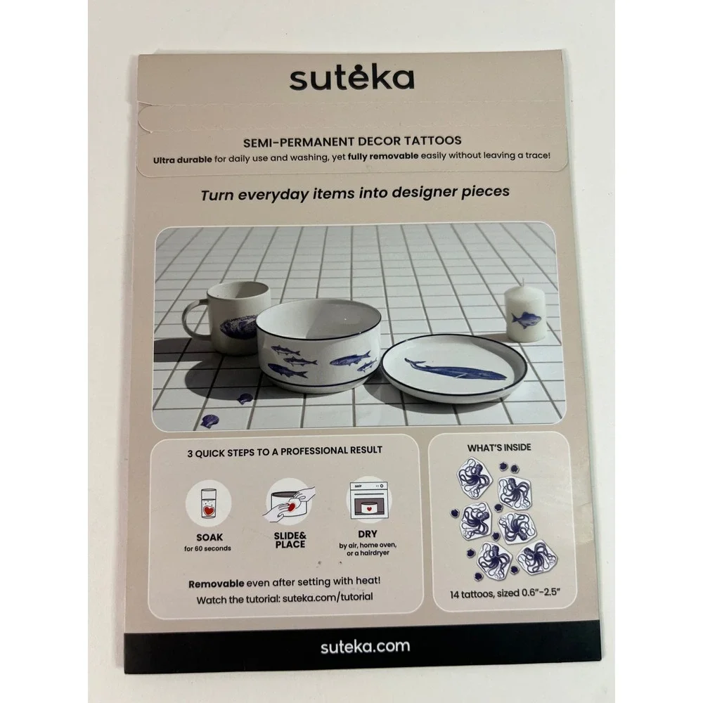 Suteka Home Decor Tattoos Vintage Ink‎ Octupus 14 Tattoos NIP